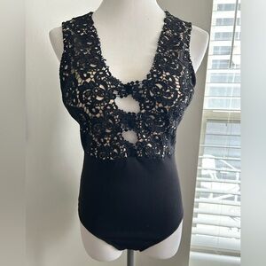 Haute Monde Black Lace Bodysuit